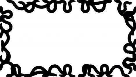 enjambre de siluetas de orugas y gusanos, animación de bucle sin costuras