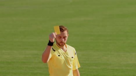 el árbitro de fútbol americano muestra una penalización de tarjeta amarilla y roja, 75 fps