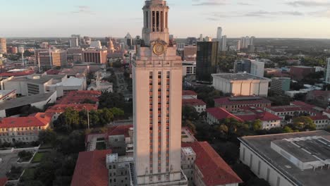 slow drone approach of the tower at ut