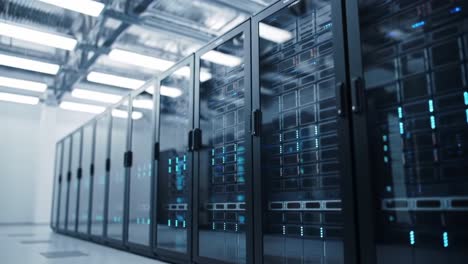 a cutting-edge data center displaying advanced server racks with illuminated technology, reinforcing the backbone of modern digital infrastructure and connectivity