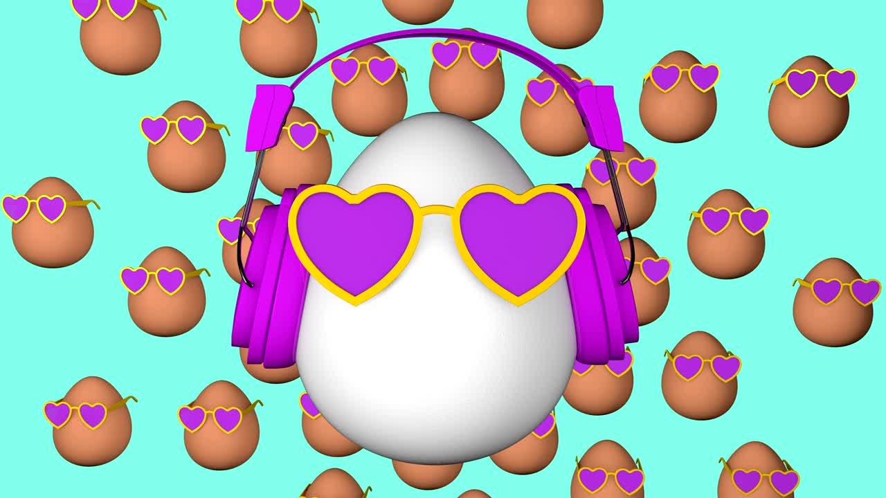 animación en 3d de huevos de fantasía en bucle