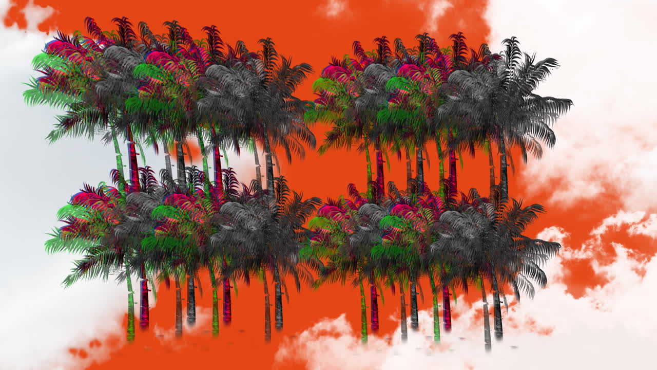estática en forma de palmeras 4k