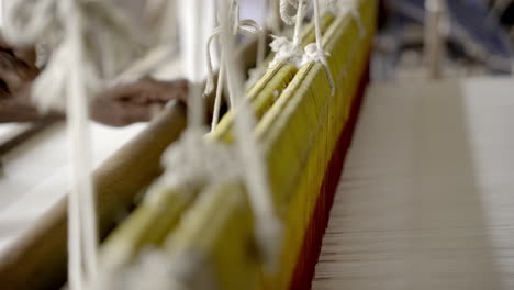 Indian-traditional-handloom-wooden-weaving-machine