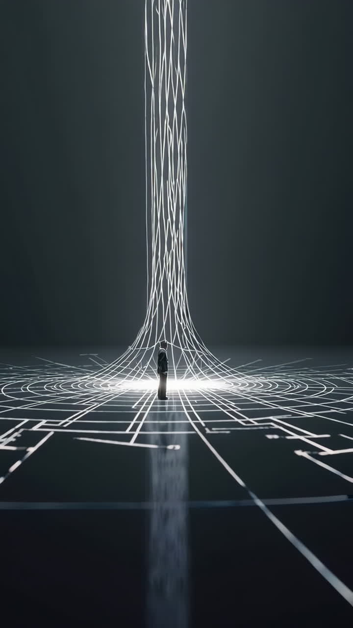 Figure in a Futuristic Tunnel