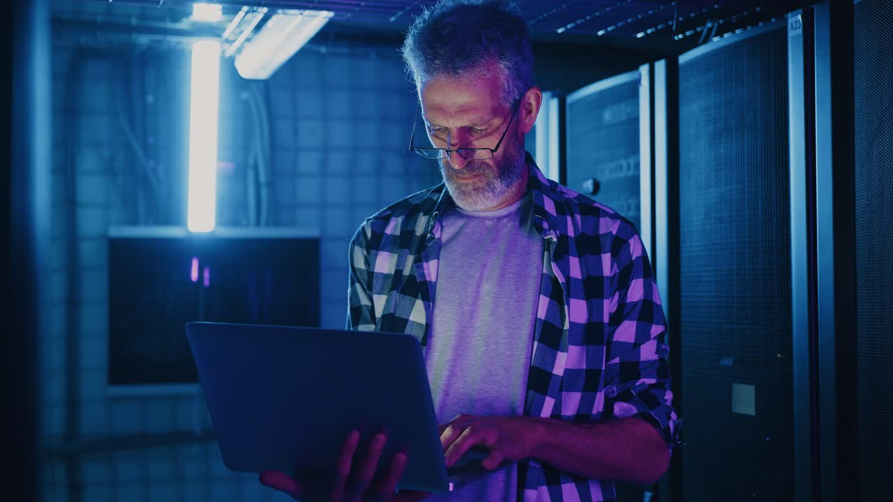 IT Technician Working in a Server Room