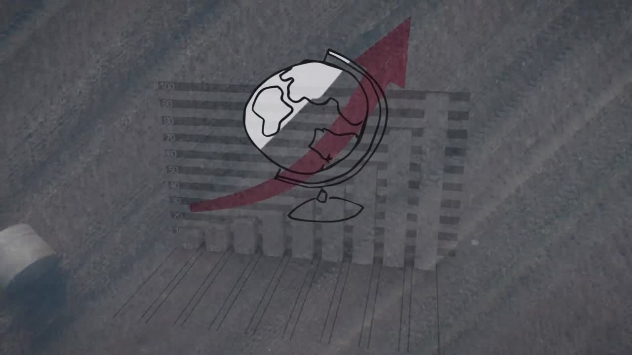 анимация глобальной и финансовой обработки данных по сельскому хозяйству