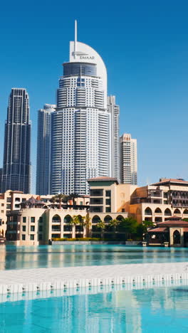 dubai skyline and water feature