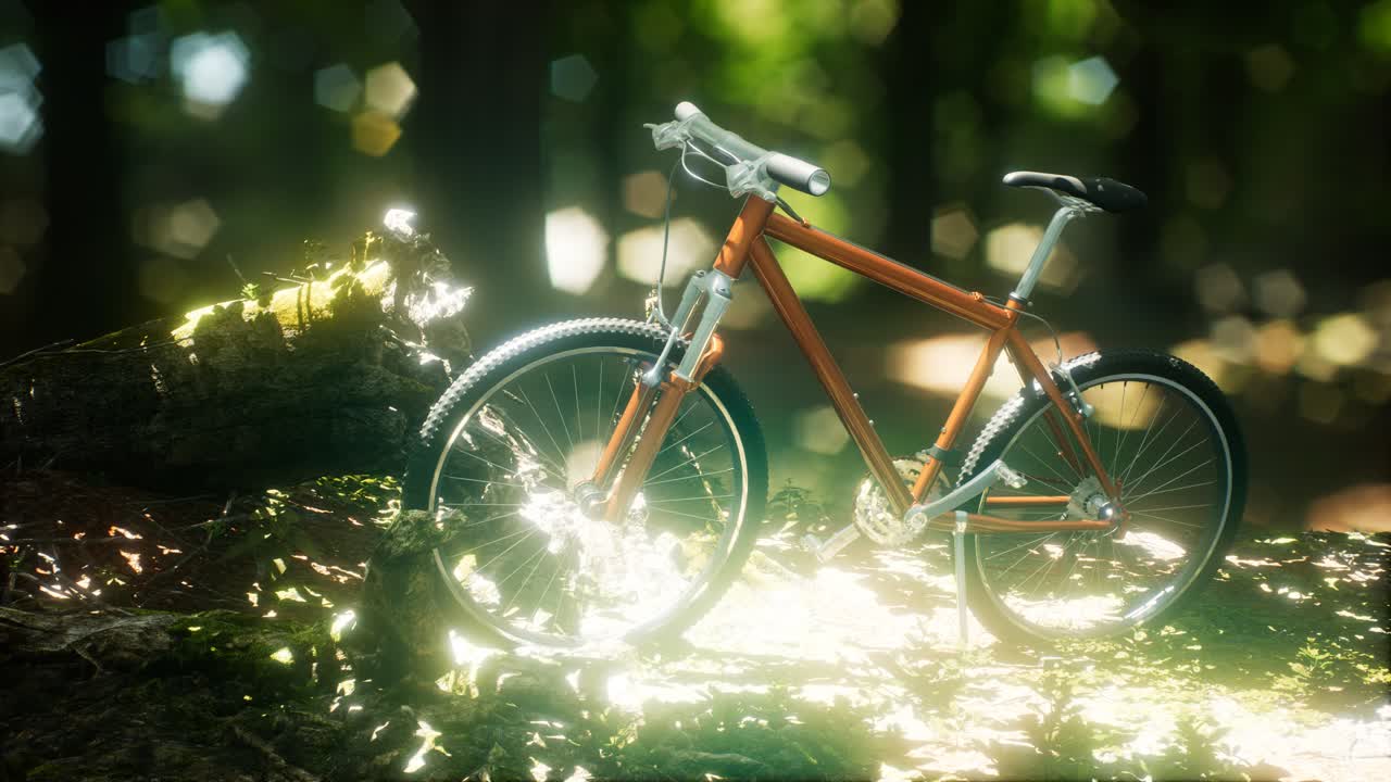 숲길 에 있는 산악 자전거