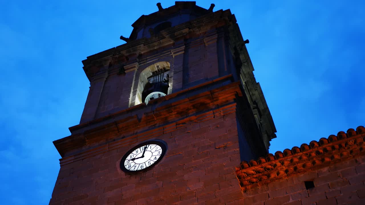 Rotating view from under a mysterious bell - clock tower
