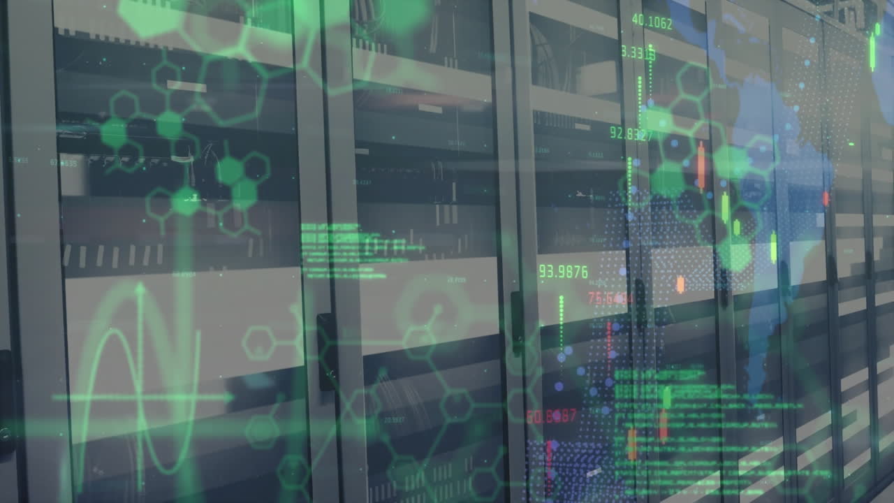 Animation of digital data processing over computer servers