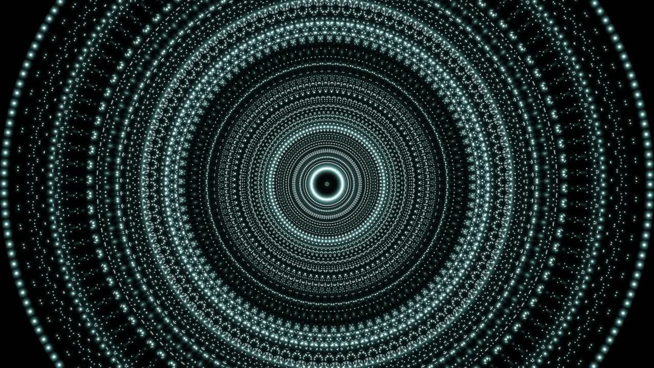 Abstract Geometric Circle Pattern with Glowing Lights