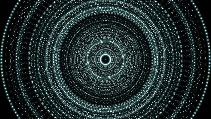 Padrão de Círculos Geométricos Abstratos com Luzes Brilhantes