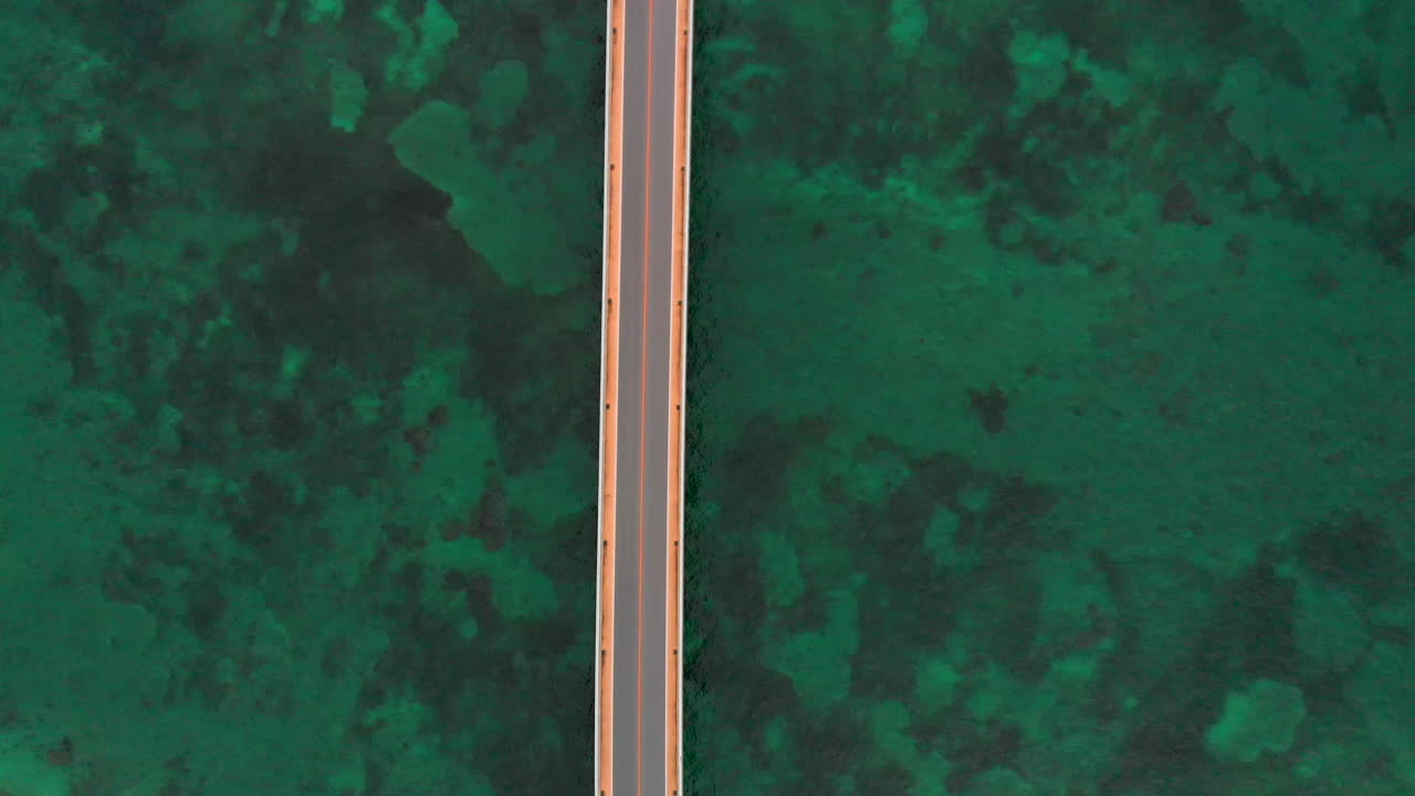Aerial view of a bridge over the ocean, Miyakojima, Okianwa, Japan