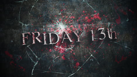 friday 13th with red blood on mirror texture