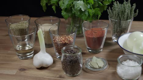 Panning-shot-of-ingredients-for-cooking