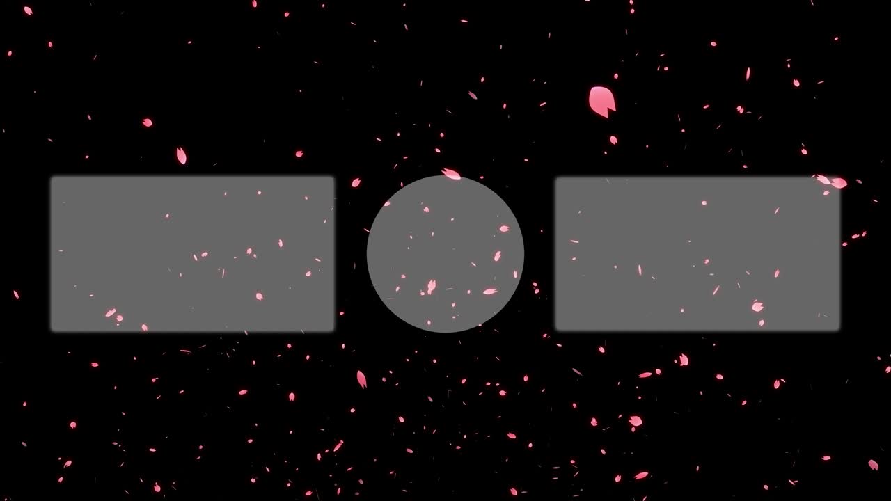 체리 꽃 잎자루 입자 끝 카드 끝 화면 모션 그래픽
