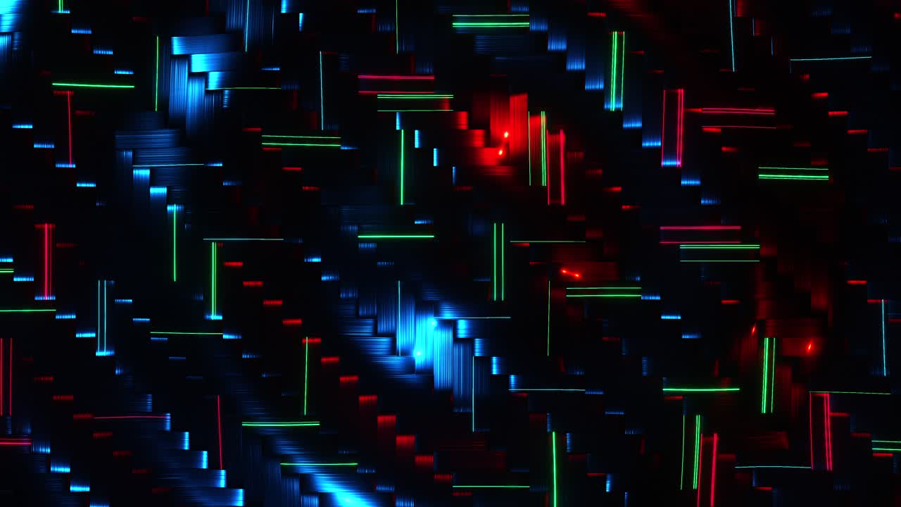 Carbon fiber background with red and green lines. Infinitely looped animation