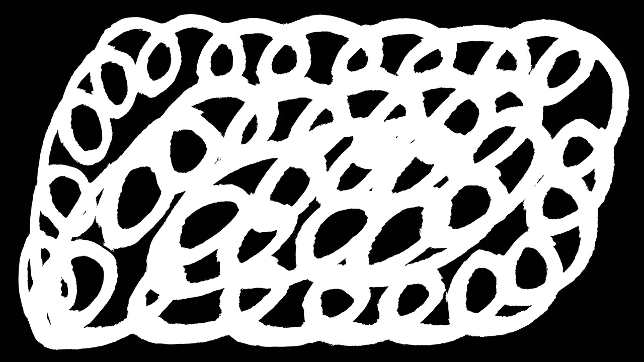 Dynamic White Doodle Animation on Black Background