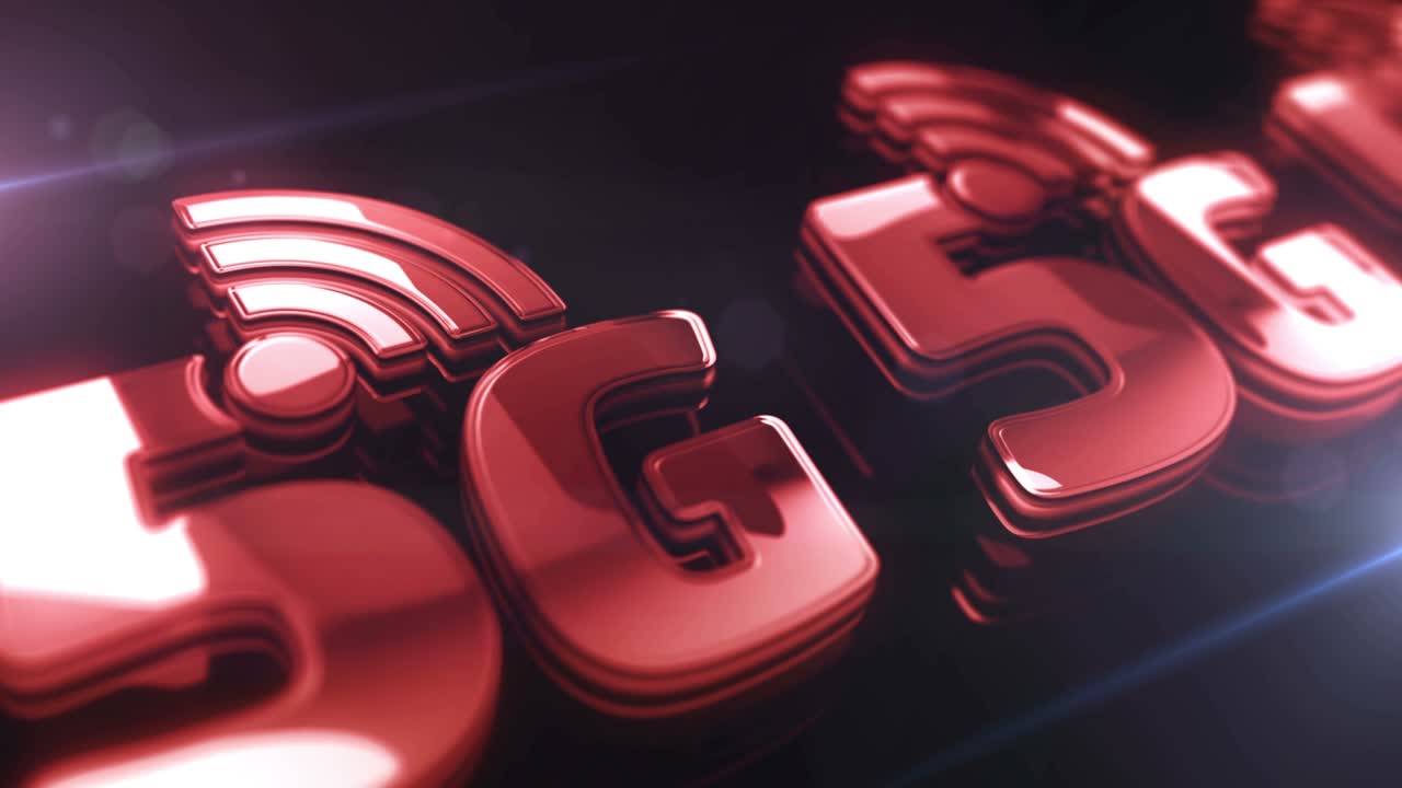 5G højhastigheds mobilnetværk metalsymbol loop-koncept
