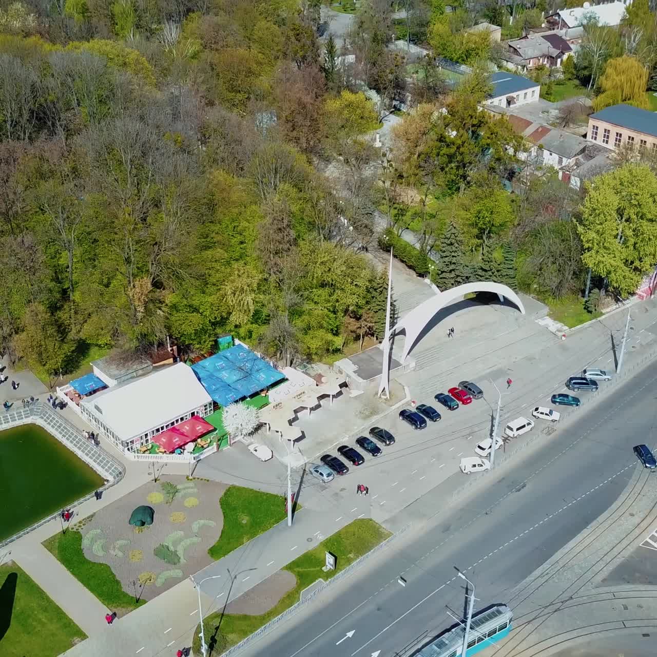 위에서 도시 풍경