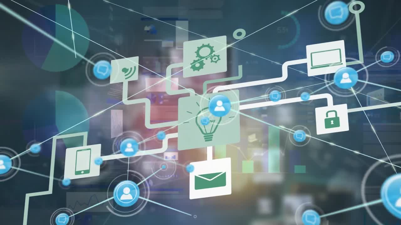 animación de la red de conexiones a través del procesamiento de datos