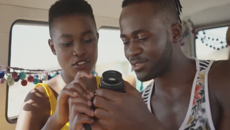 young adult friends in a camper van 4k
