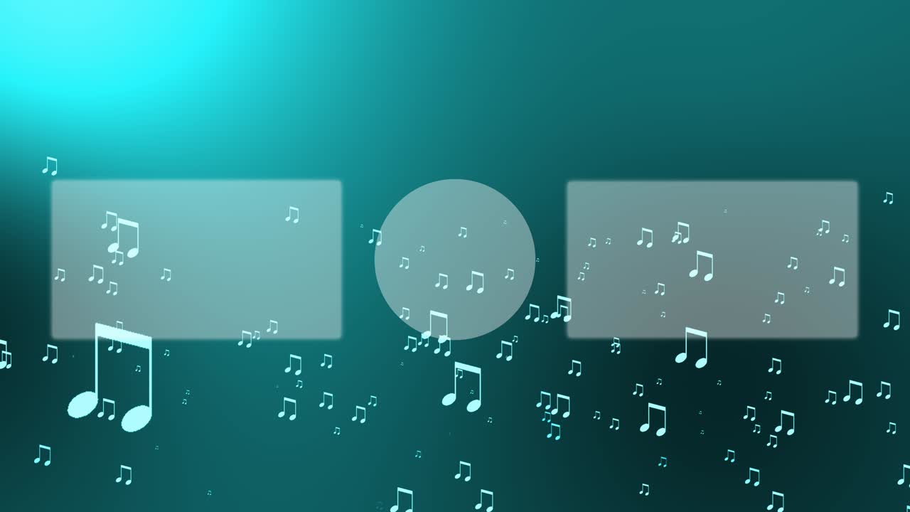 음악적 노트 입자 분류 엔드 카드 엔딩 스크린 모션 그래픽