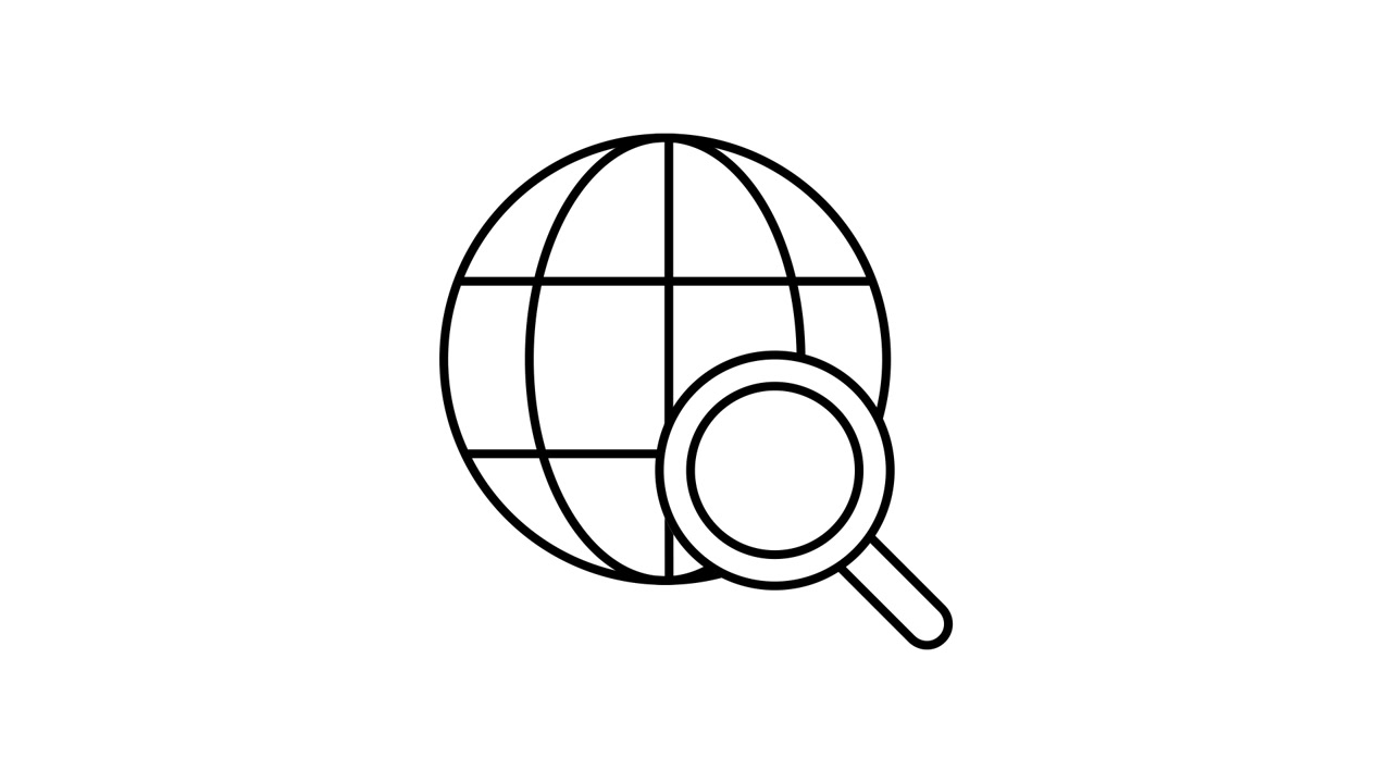 Animated Icon of Magnifying Glass Searching a Globe
