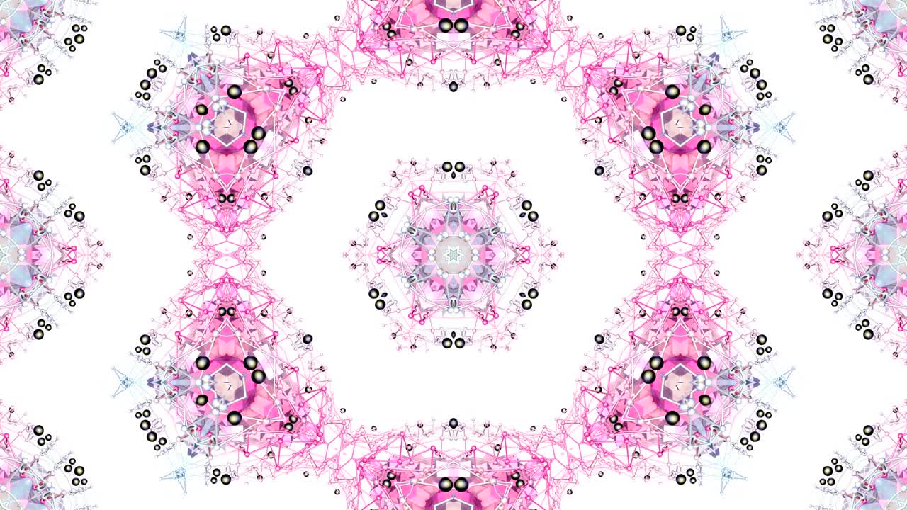 4k에서 움직이는 스테인드 글래스 또는 칼레도스코프 효과로 낮은 기하학적 추상적인 배경, 루프 3d 애니메이션, 인기 있는 낮은 폴리 스타일의 원활한 영상.