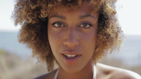 charming woman in sunlight