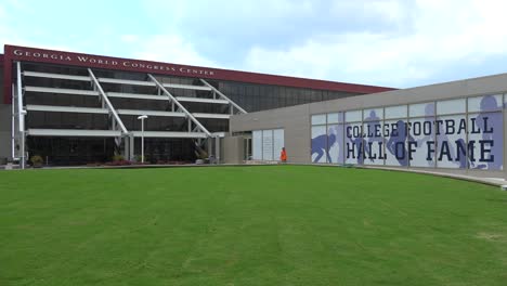 Establishing-shot-of-the-College-Football-Hall-of-Fame-in-Atlanta-Georgia-2