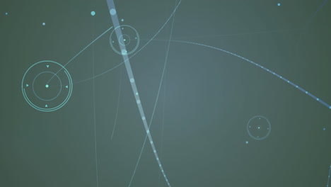 animación de la red de conexiones y procesamiento de datos sobre fondo negro
