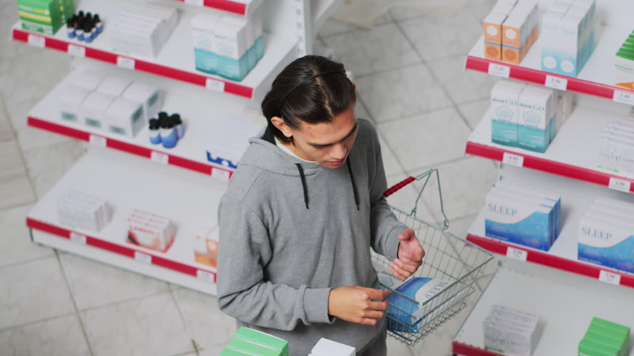 A customer is shopping at a pharmacy