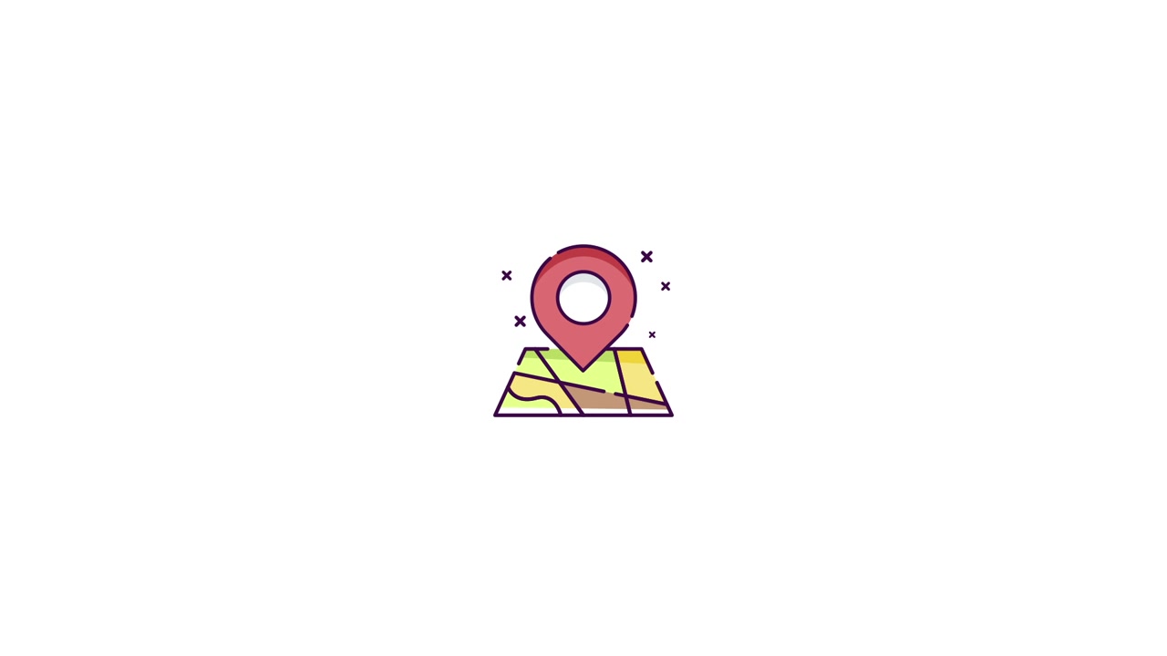 Animated Map Icon with Wiggling Location Pin