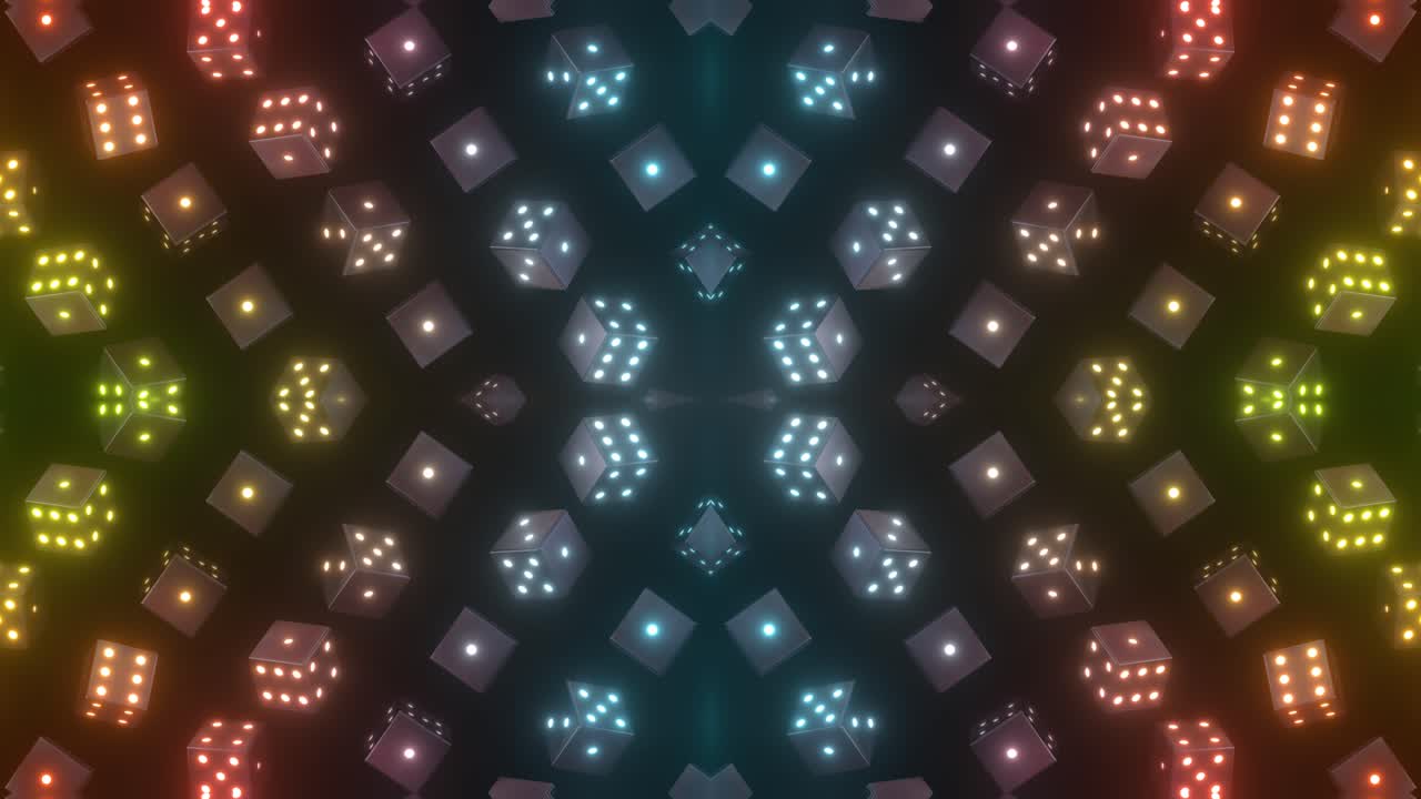 Abstract Colorful Neon Cubes Pattern