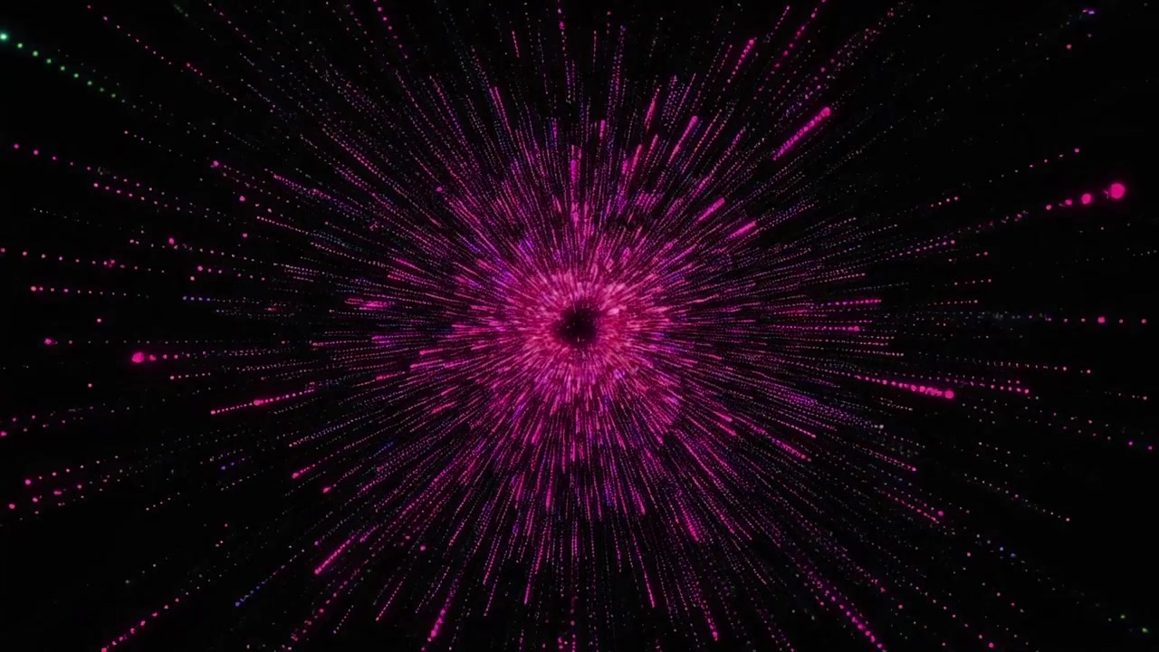 Abstract Pink Particle Explosion Radiating From Center