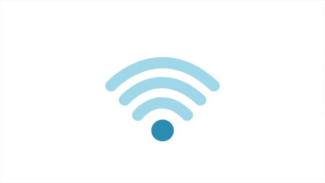 wi fi icon on white background. digital illustration. digital technology. motion