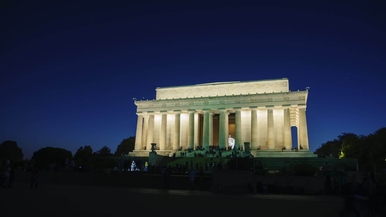 monumento a lincoln al anochecer timelapse