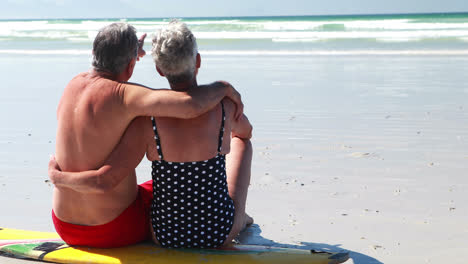 Älteres-Paar-Sitzt-Am-Strand