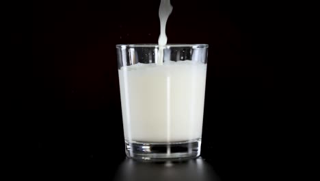 milk being poured into a glass