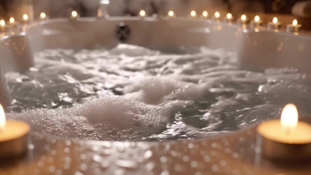 Concediti un'esperienza spa tranquilla con acque gorgoglianti della vasca idromassaggio circondate da una calda luce di candele per momenti di massimo relax e ringiovanimento.