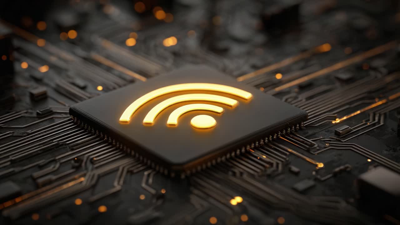 Exploring the Intricacies of Wireless Connectivity: A Close-Up on Circuit Boards Highlighting Modern Technology's Symbolic Wireless Signal Icon
