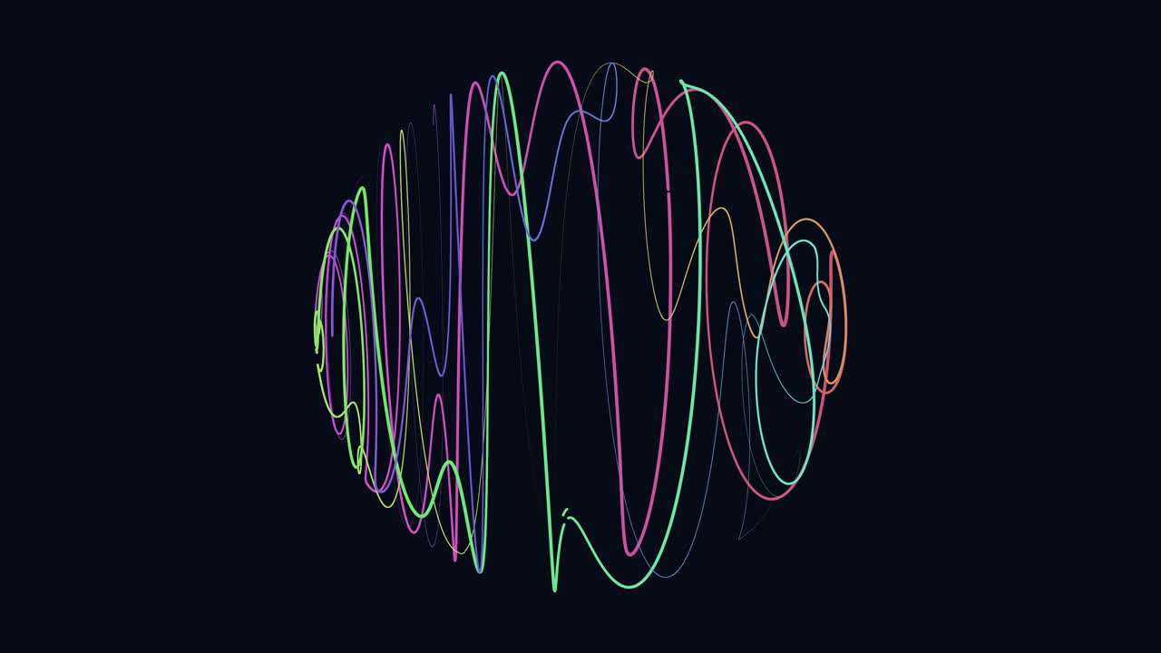 Vibrant rainbow spiral pattern floating in darkness