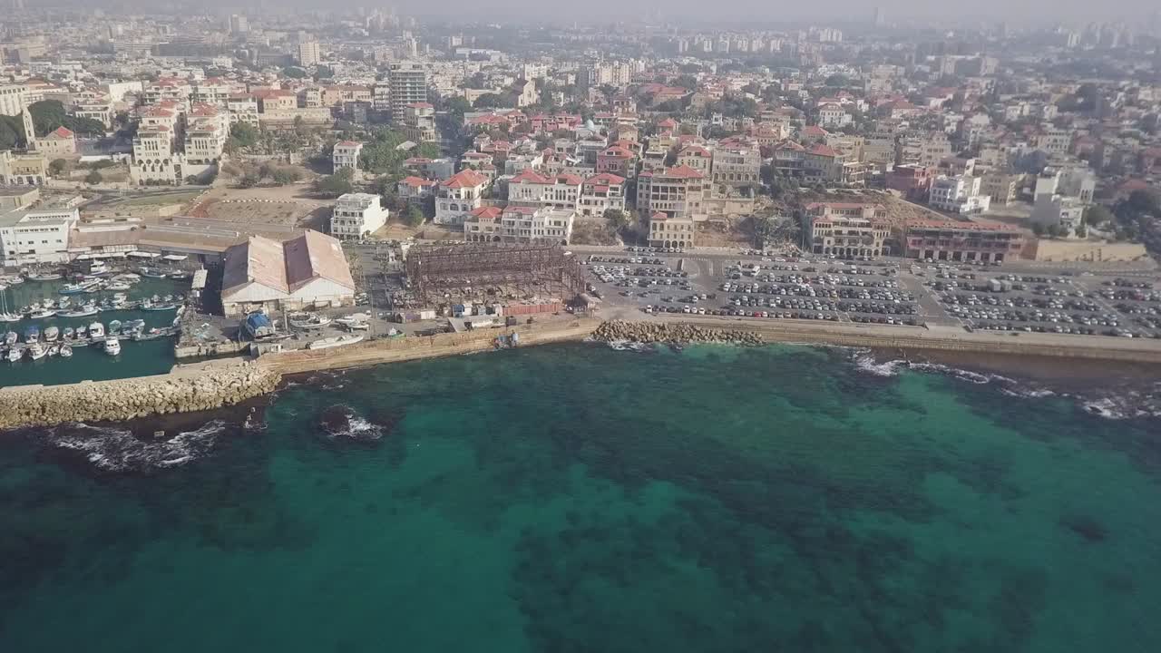 toma aérea del antiguo puerto de jaffa, israel