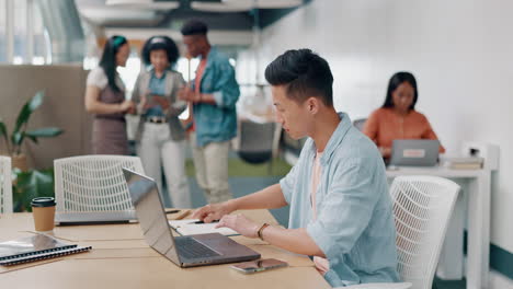 Writing,-research-and-laptop-with-businessman