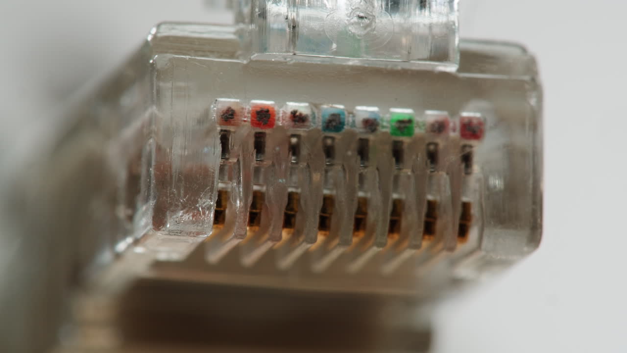 RJ45 Ethernet Cable Connector Close-up