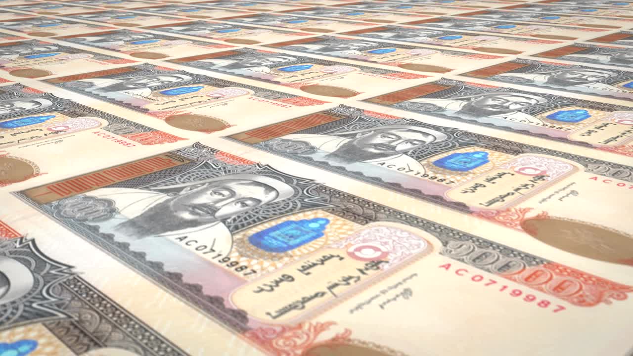 10만 몽골 투그릭 지폐, 현금, 루프