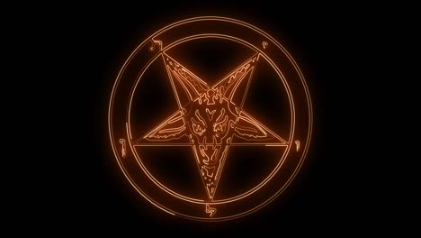 baphomet pentagrama de fuego de animación. 4k gráficos de movimiento.