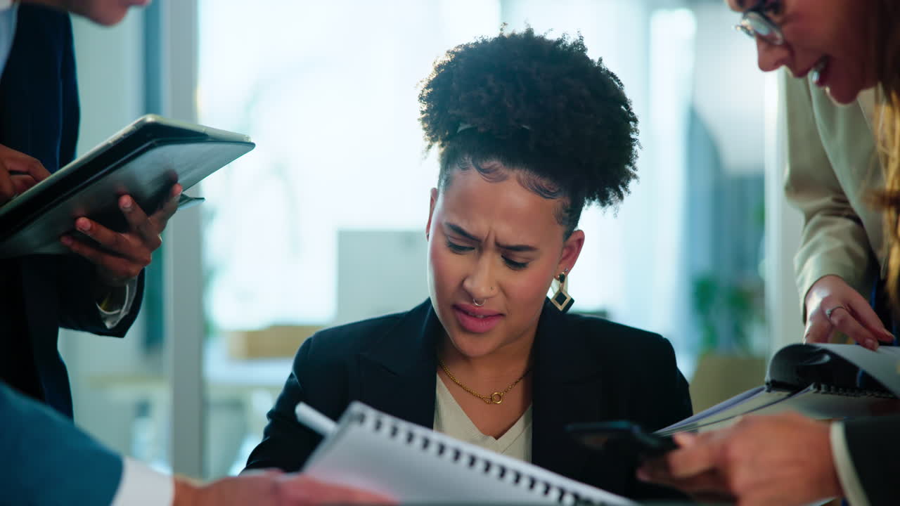 Businesswoman leading a team meeting