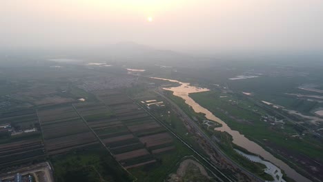 Stationäre-Luftaufnahme-Des-Neuen-Bezirks-Nanhai